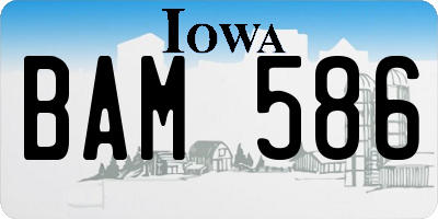 IA license plate BAM586
