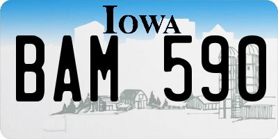 IA license plate BAM590