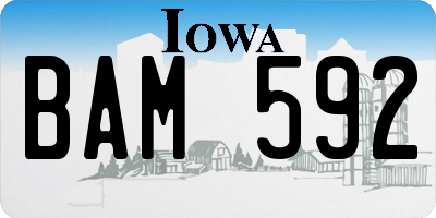 IA license plate BAM592