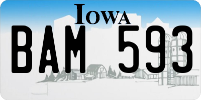 IA license plate BAM593