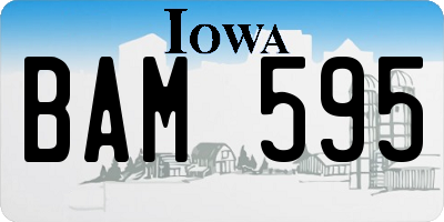 IA license plate BAM595