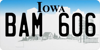 IA license plate BAM606