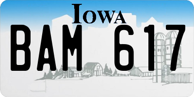 IA license plate BAM617