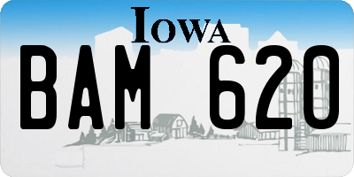IA license plate BAM620