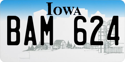 IA license plate BAM624