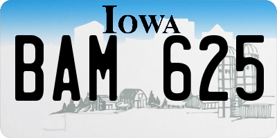 IA license plate BAM625