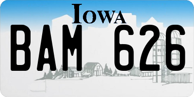 IA license plate BAM626