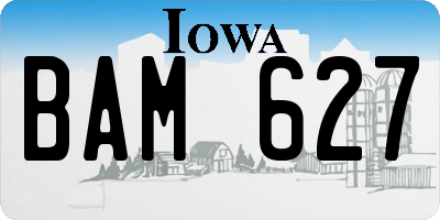 IA license plate BAM627