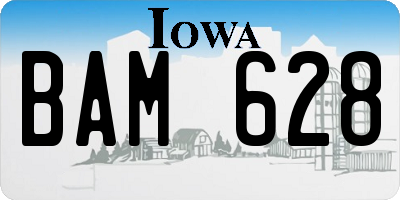 IA license plate BAM628