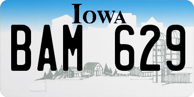 IA license plate BAM629