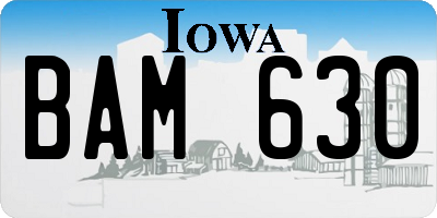IA license plate BAM630