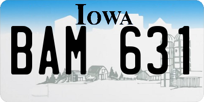 IA license plate BAM631
