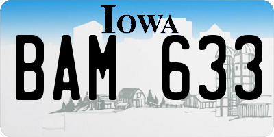 IA license plate BAM633