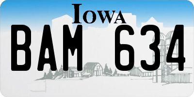 IA license plate BAM634