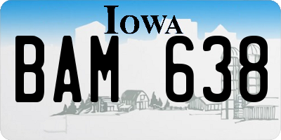 IA license plate BAM638