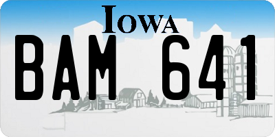 IA license plate BAM641