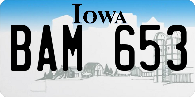 IA license plate BAM653