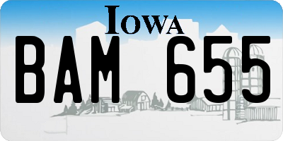 IA license plate BAM655