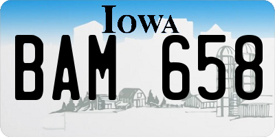 IA license plate BAM658