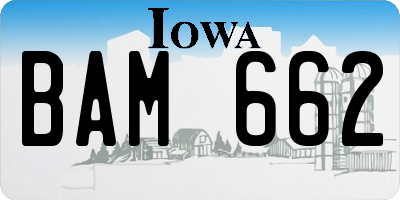 IA license plate BAM662