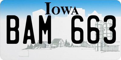 IA license plate BAM663