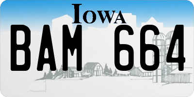 IA license plate BAM664