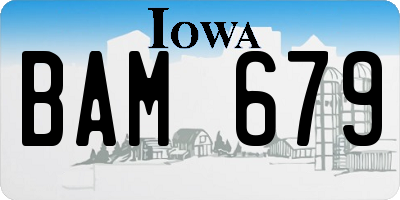 IA license plate BAM679