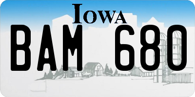 IA license plate BAM680