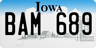 IA license plate BAM689