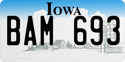 IA license plate BAM693