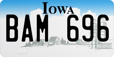 IA license plate BAM696