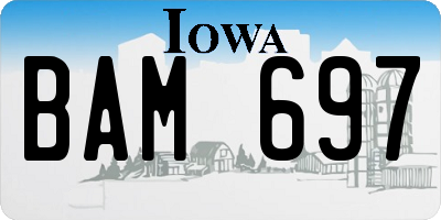 IA license plate BAM697