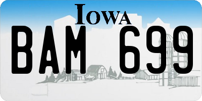 IA license plate BAM699