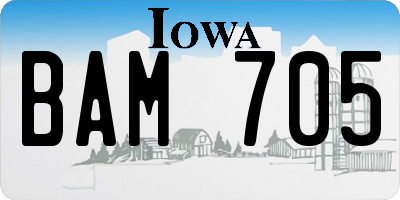 IA license plate BAM705