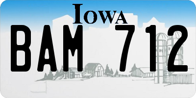 IA license plate BAM712