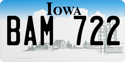 IA license plate BAM722