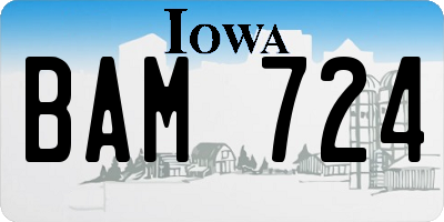 IA license plate BAM724