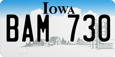 IA license plate BAM730