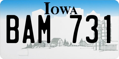 IA license plate BAM731