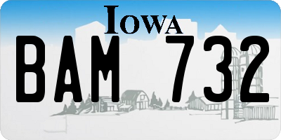 IA license plate BAM732