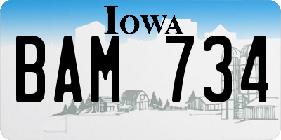 IA license plate BAM734
