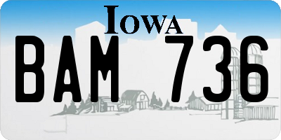 IA license plate BAM736