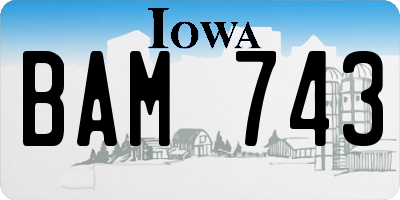 IA license plate BAM743