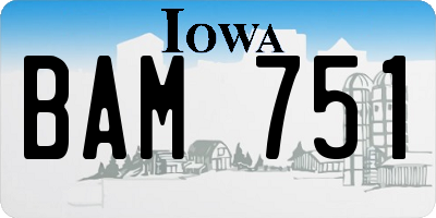 IA license plate BAM751