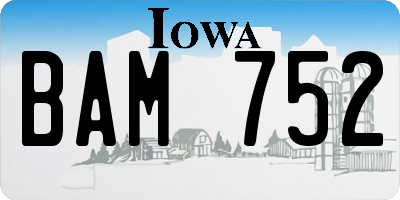 IA license plate BAM752