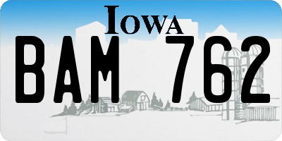 IA license plate BAM762