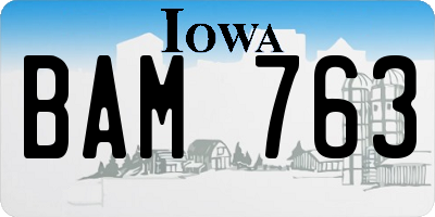 IA license plate BAM763