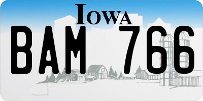IA license plate BAM766