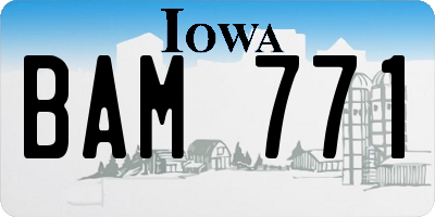 IA license plate BAM771