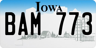 IA license plate BAM773